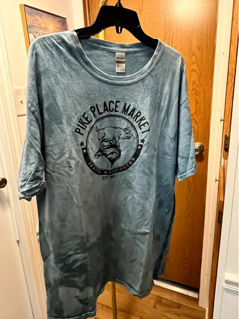 XL Vintage Pike Place Market Seattle Washington T-Shirt Grey PNW Graphic Tee